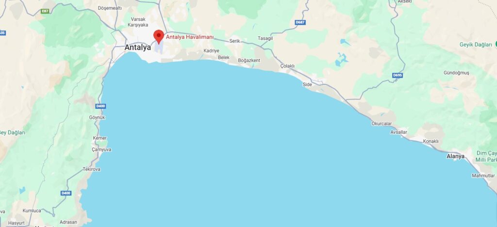 Antalya map - Book My Taxi Antalya